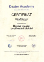 Certifikát k provozování čínské masáže uvolňování blokád